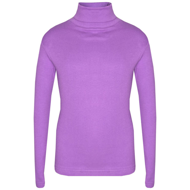 Kids Girls Polo Neck T Shirt Thick Cotton Turtleneck Jumper Long Sleeve Top 2-13