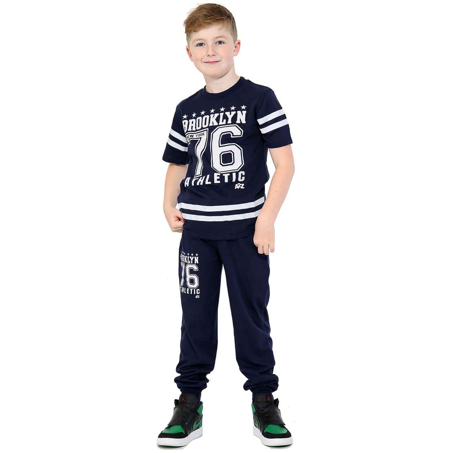 Boys Top Kids Designer Brooklyn 76 Camouflage T Shirt Tops & Trouser Set 5-13 Yr
