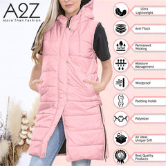 Ladies Oversized Gilet Long Line Style Jacket Long Sleeveless Fashion Women Coat