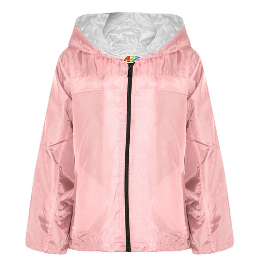 A2Z 4 Kids® Girls Boys Raincoats Jackets Kids Baby Pink Lightweight Kag Mac Waterproof Hooded Jacket Cagoule Rain Mac Age 5 6 7 8 9 10 11 12 13 Years