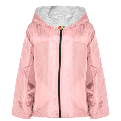 A2Z 4 Kids® Girls Boys Raincoats Jackets Kids Baby Pink Lightweight Kag Mac Waterproof Hooded Jacket Cagoule Rain Mac Age 5 6 7 8 9 10 11 12 13 Years