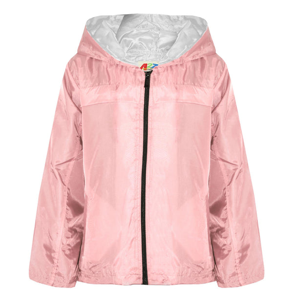 A2Z 4 Kids® Girls Boys Raincoats Jackets Kids Baby Pink Lightweight Kag Mac Waterproof Hooded Jacket Cagoule Rain Mac Age 5 6 7 8 9 10 11 12 13 Years