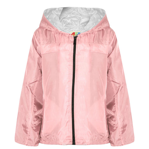 A2Z 4 Kids® Girls Boys Raincoats Jackets Kids Baby Pink Lightweight Kag Mac Waterproof Hooded Jacket Cagoule Rain Mac Age 5 6 7 8 9 10 11 12 13 Years