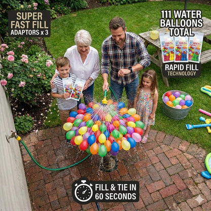 A2Z Super Fast Fill Water Balloons with Tap Adaptor 37, 111 and 555 PCS