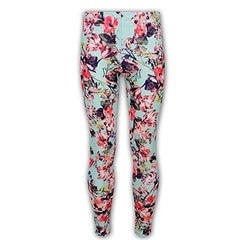 Girls Mint Green Abstract Floral Print Legging Midi Skater Dress Top Jumpsuit