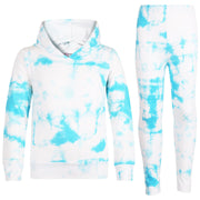 A2Z Kids Tie Dye Hooded Top & Legging Set 2 Piece Blue Active Wear Girls Outfit Set Age 5-13 years