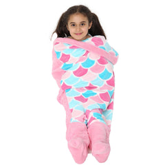 Kids Blanket Mermaid Tail Soft Fleece Blankets Sleeping Bag Fancy Dress One Size