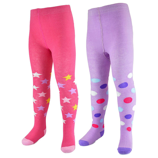 A2Z 4 Kids Infant Toddler Baby Girls Cotton Rich Pack Of 2 Tights Comfortable Stretchy Warm Durable Super Soft Newborn Children's Leggings Age 0-6 Months 6-12 Months 12-18 Months 18-24 Months