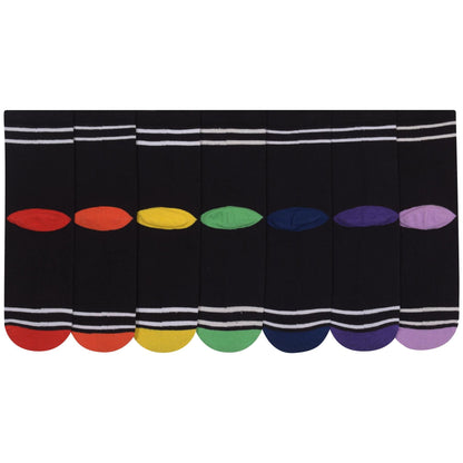 Boys Girls 7 Days Week Socks Cotton Rich Plain Ankle Colourful Heal Toes Socks