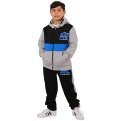 Kids Boys Girls Contrast Panel Tracksuit A2Z NY Deluxe Print Hoodie With Joggers