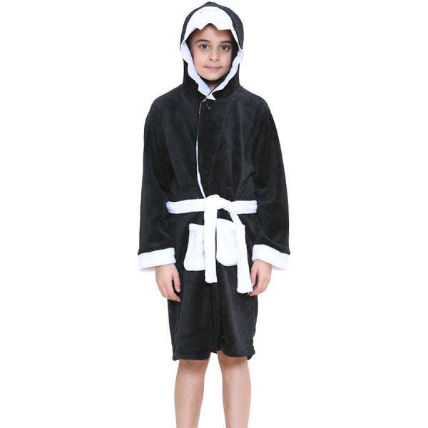 A2Z 4 Kids Super Soft 3D Shark Animal Hooded Bathrobe Dressing Gown Beach Robe