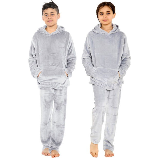 A2Z 4 Kids Childrens Warm Fleece twosie Hooded Pyjamas For Girls & Boys Sleepover 2 Piece Gift Set Age 5-6, 7-8, 9-10, 11-12 & 13 years