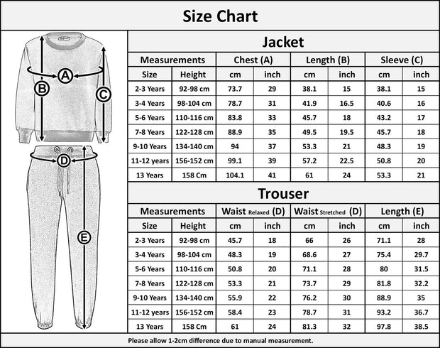 Kids Plain Tracksuit Sweatshirt Set Jumper and Bottoms PE School Girls Boys 2-13