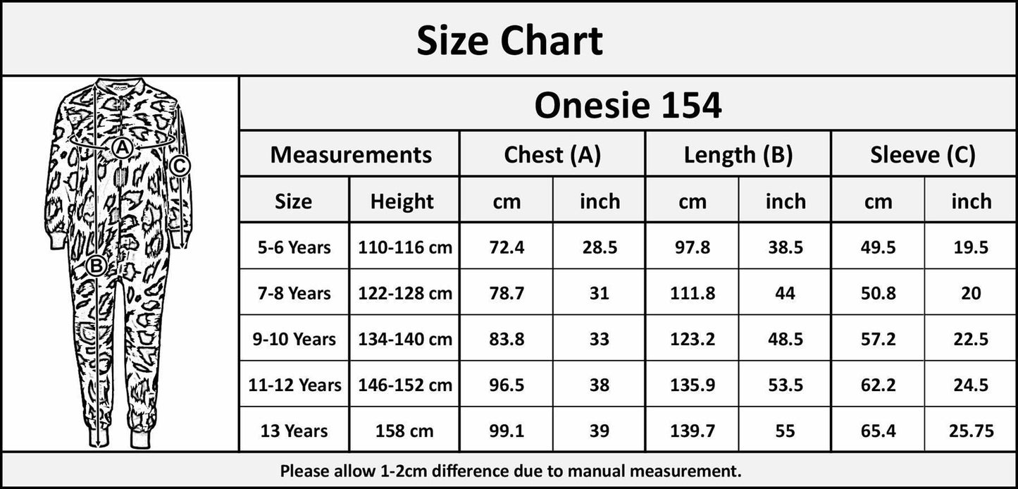 A2Z Onesie One Piece Kids Pyjamas Sleepsuit Leopard Print Costume For Girls