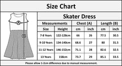 Kids Girls Skater Dress Black & Blue Summer Party Dance Dresses New Age 7-13 Yr