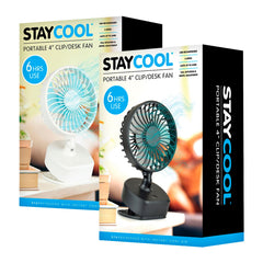 A2Z 4 Inch Portable Mini Fan USB Rechargeable 3 Speed Travel Prams Desk Clip Fan