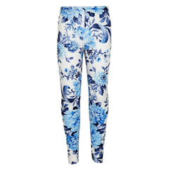 Kids Girls Legging Blue Floral Print Stylish Fashion Leggings New Age 7-13 Years