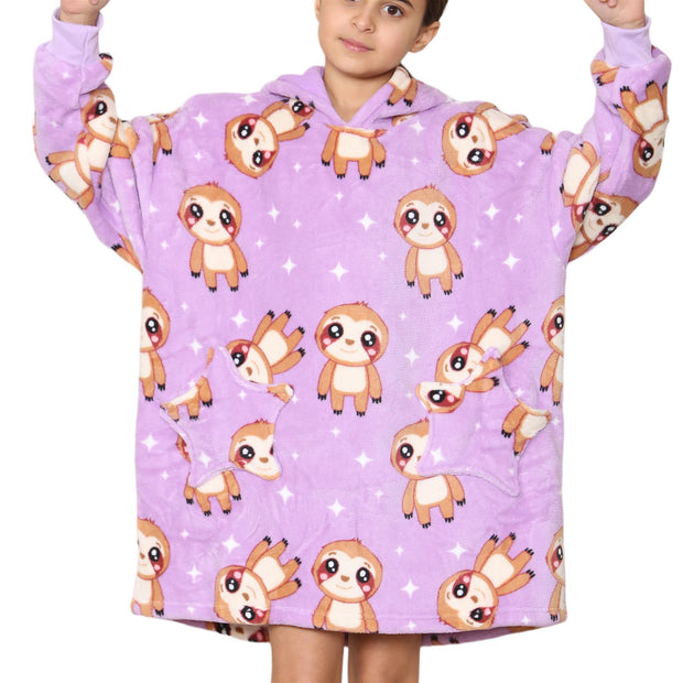 Kids Girls Boys Ultra Soft Oversized Hoodie Snuggle Plush Sherpa Fleece Lining