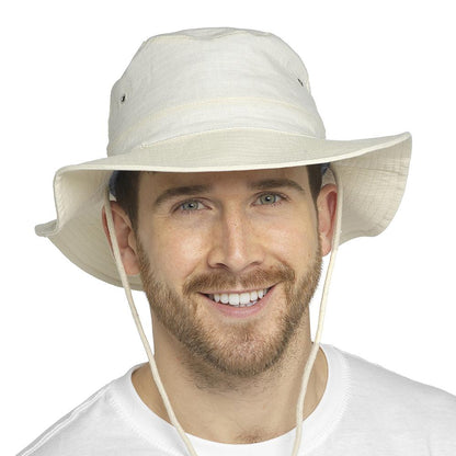 Mens Sun Hats Safari Protection Hat Cotton Breathable With Adjustable Chin Strap