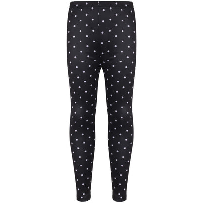 A2Z 4 Kids Girls Legging Spotty Print Black Soft Comfortable Stretchy Party Fashion Legging Pants Age 5-6, 7-8, 9-10, 11-12 & 13 years - A2Z 4 Kids