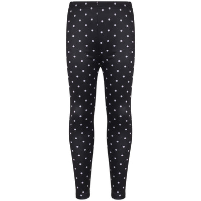 A2Z 4 Kids Girls Legging Spotty Print Black Soft Comfortable Stretchy Party Fashion Legging Pants Age 5-6, 7-8, 9-10, 11-12 & 13 years - A2Z 4 Kids