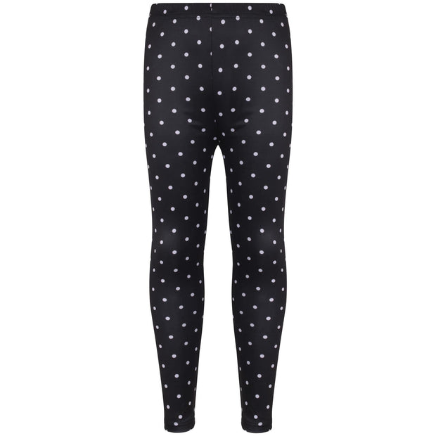 A2Z 4 Kids Girls Legging Spotty Print Black Soft Comfortable Stretchy Party Fashion Legging Pants Age 5-6, 7-8, 9-10, 11-12 & 13 years - A2Z 4 Kids