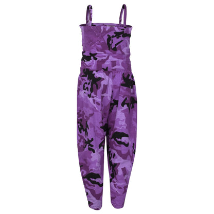 Girls Jumpsuit Kids Plain Color Trendy Playsuit All In One Jumpsuits 5-13 Years