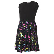 A2Z 4 Kids Girls Black Panel Skater Dress Pastel Splash Print Fashion Party Top Summer Dresses New Age 5 6 7 8 9 10 11 12 13 Years - A2Z 4 Kids