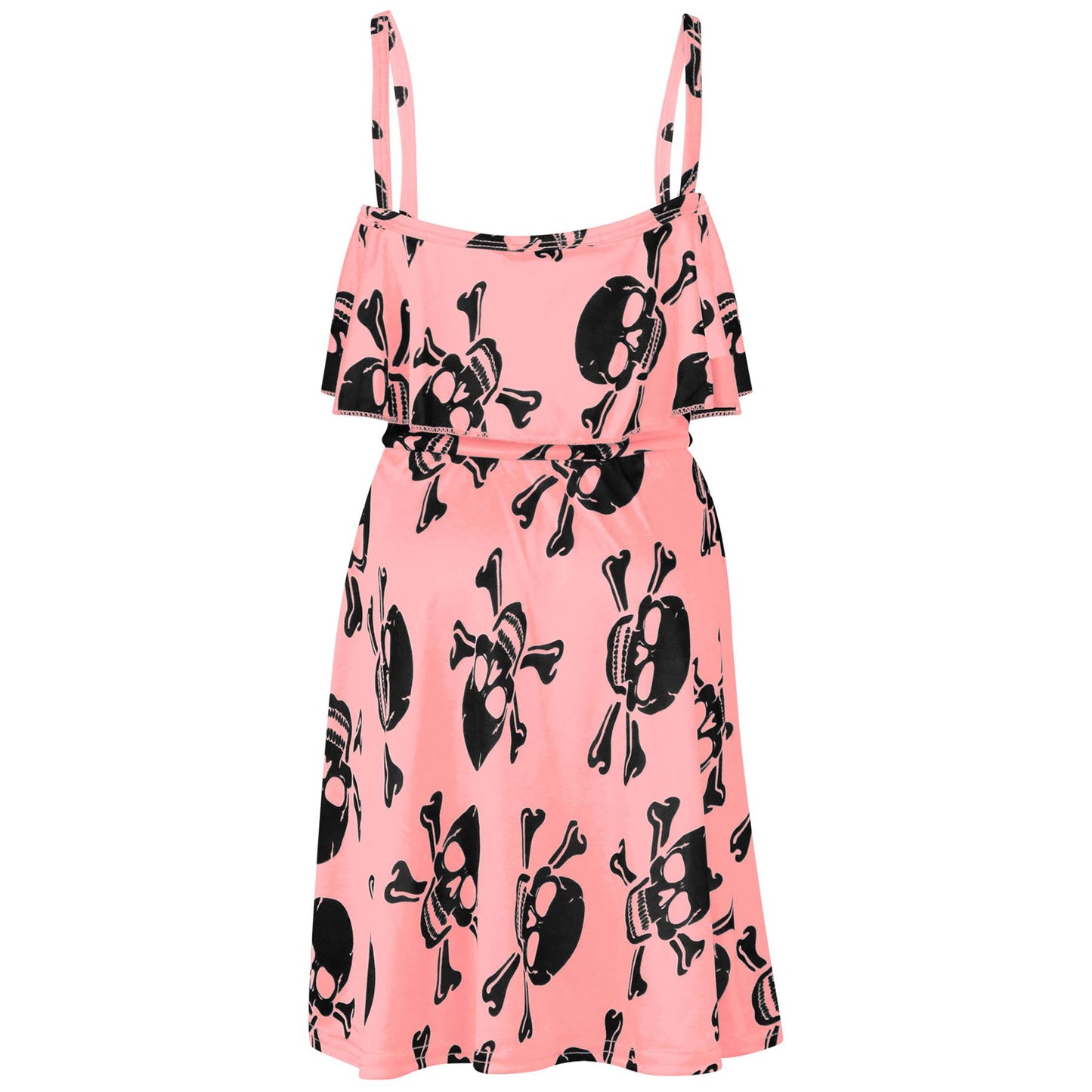 Kids Girls Boys Skull Print Crop Top Legging Skater Dress Halloween Costume 5-13