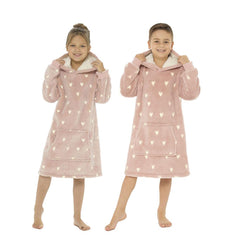 A2Z 4 Kids Girls Boys Blanket Glow in The Dark Heart Oversized Wearable Hoodie