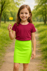 Kids Girls Plain Pencil Skirt Trendy Summer Clothing Sets Age 5-13 Years