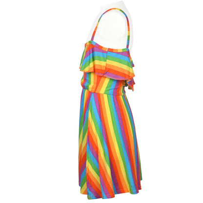 Girls Rainbow Clothing Crop Tops Skirts Dresses Jumpsuits Leggings Party Wear
