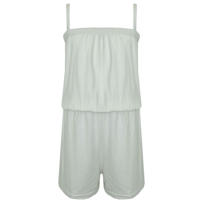Girls Jumpsuit Kids Plain Color Trendy Playsuit All In One Jumpsuits 5-13 Years