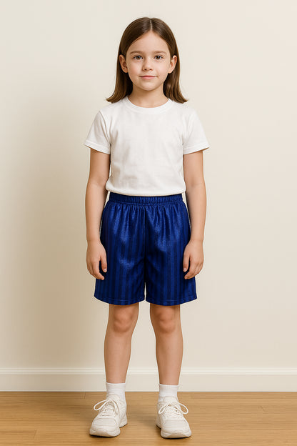 Kids Girls Boys Shadow Stripe PE Shorts Sports Football Gym School Short 2-13