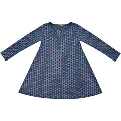 Kids Girls Swing Dress Long Sleeve Tweed Texture Flared Party Summer Dresses