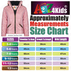 A2Z 4 Kids Girls Jacket Padded Puffer Jackets Faux Fur Collar Thick Coat 3-13