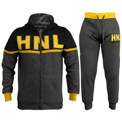 Kids Boys Girls Tracksuit Designer HNL Zipped Top Bottom Jogging Suit 7-13 Years