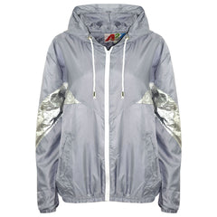 A2Z 4 Kids Girls Boys Windbreaker Jackets Metallic Panelled Hooded Raincoats
