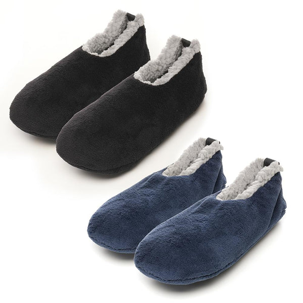 Mens Warm Plush Micro Terry Slippers Non Slip Indoor Comfort Fit House Shoes