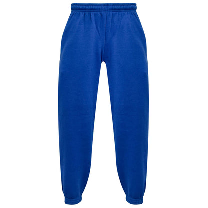 Kids Girls Boys Plain Jogging Bottoms Cuffed Joggers Sweatpants Trousers 2-14 Yr