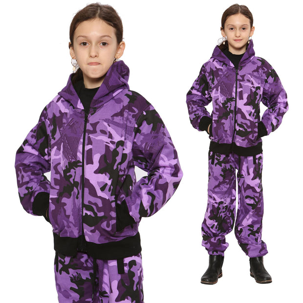 Kids Tracksuit Boys Girls Designer's Camouflage Jogging Suit Top Bottom 5-13 Yr