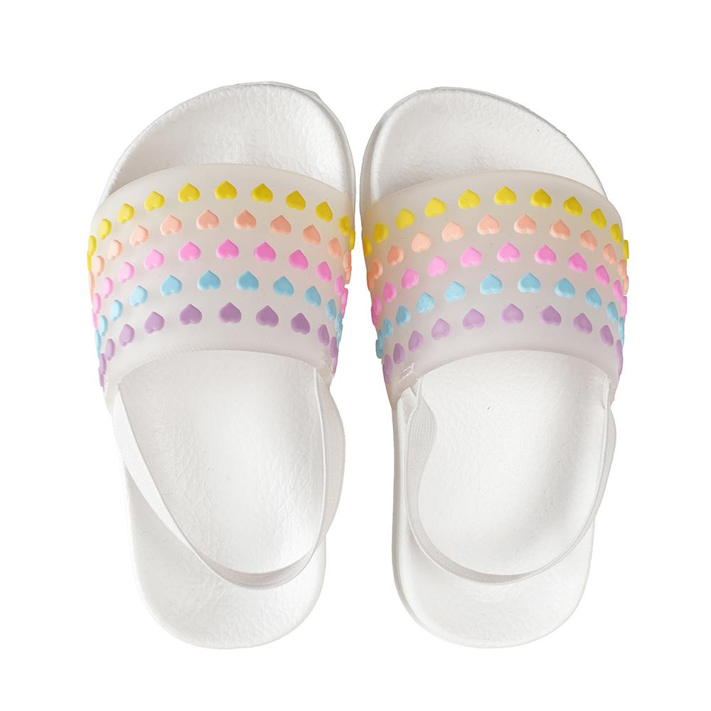 Girls EVA Sliders Heart & Unicorn Print Slip-On Summer Holiday Beach Pool Slides