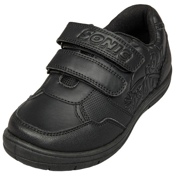Kids Boys School Shoes Officially Licensed Sonic the Hedgehog Black Trainers