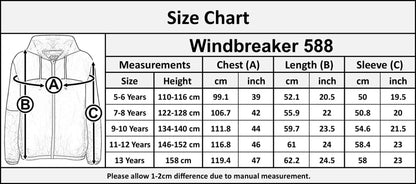 Kids Girls Boys Windbreaker Zipped Jackets Hooded Raincoats Age 5-13 Years