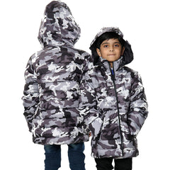 Kids Camo Puffer Coat Hooded Jacket New Detachable Hood Boys Age 3-13 yrs