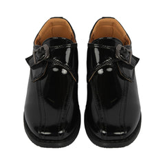 Kids Boys Teens Black Patent School Shoes Touch Fasten Non-Slip Trainers 10 to 5