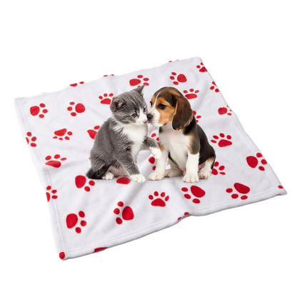 A2Z Cosy Fleece Pet Blanket 70 x 70 cm Soft Paw Print Polyester Mat