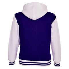 kids Girls Boys B.B Plain Hooded Jacket Varsity Classic Baseball Style Coat 2-13
