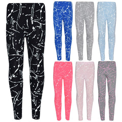 Girls Top Kids Splash Print Stylish Crop Top & Fashion Legging Set Age 7-13 Year