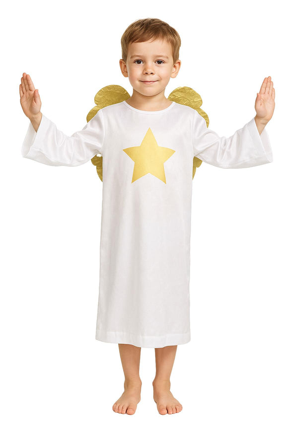 Kids Boys Xmas Nativity Angel Outfit School Play Angel Fancy Dress All in one